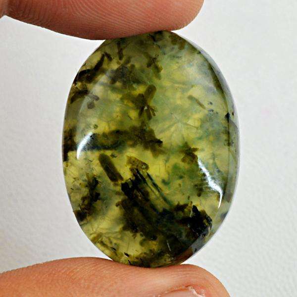 gemsmore:Amazing Genuine Green Phrenite Oval Shape  Loose Gemstone