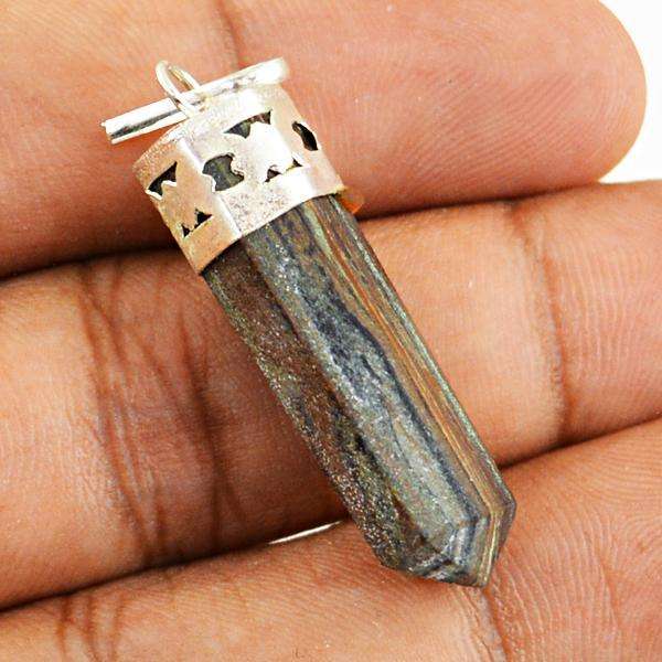 gemsmore:Amazing Genuine Iron Tiger Eye Healing Point Pendant