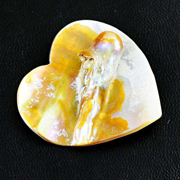 gemsmore:Amazing Genuine Mother Pearl Heart Shape Loose Gemstone