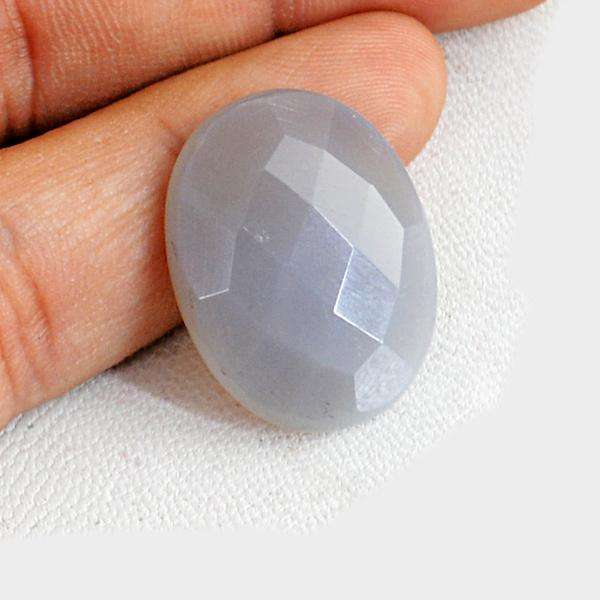 gemsmore:Amazing Genuine Oval Shape Faceted Agate Untreated Loose Gemstone