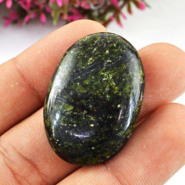 gemsmore:Amazing Genuine Oval Shape Forest Green Jasper Untreated Loose Gemstone.