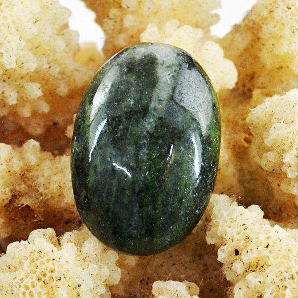 gemsmore:Amazing Genuine Oval Shape Forest Green Jasper Untreated Loose Gemstone