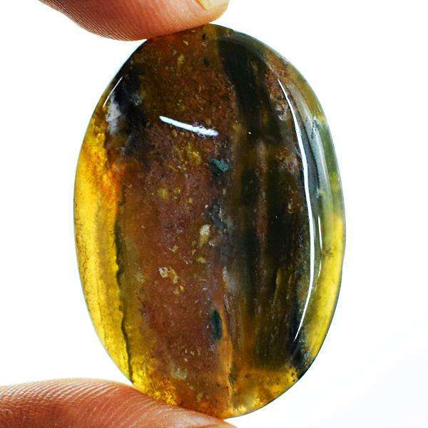 gemsmore:Amazing Genuine Oval Shape Forest Green Jasper Untreated Loose Gemstone