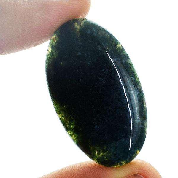 gemsmore:Amazing Genuine Oval Shape Green Moss Agate Untreated Loose Gemstone