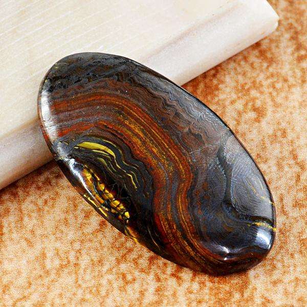 gemsmore:Amazing Genuine Oval Shape Iron Tiger Eye Untreated Loose Gemstone