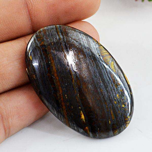 gemsmore:Amazing Genuine Oval Shape Iron Tiger Eye Untreated Loose Gemstone