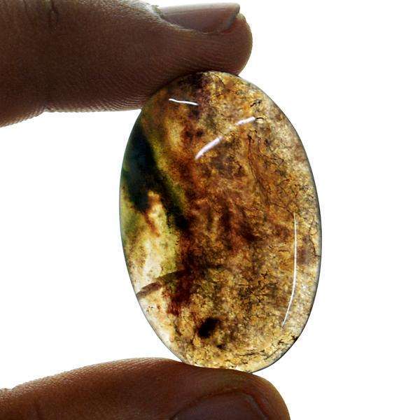 gemsmore:Amazing Genuine Oval Shape Moss Agate Untreated Loose Gemstone