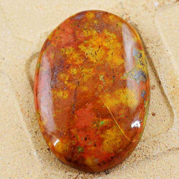 gemsmore:Amazing Genuine Oval Shape Ocean Jasper Untreated Loose Gemstone