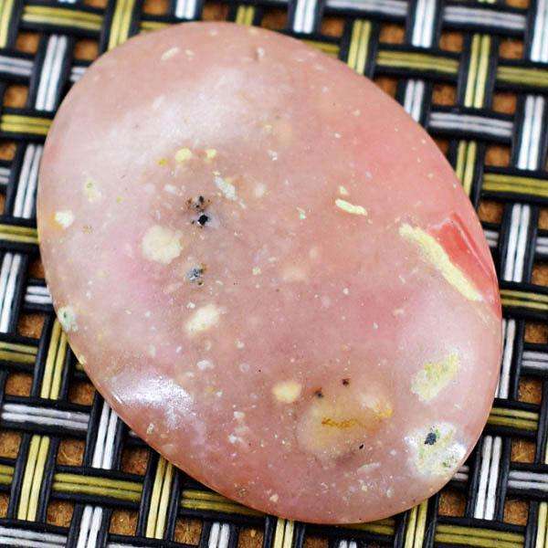 gemsmore:Amazing Genuine Oval Shape Pink Australian Opal Loose Gemstone