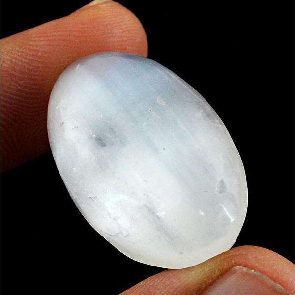 gemsmore:Amazing Genuine Oval Shape Selenite Untreated Loose Gemstone