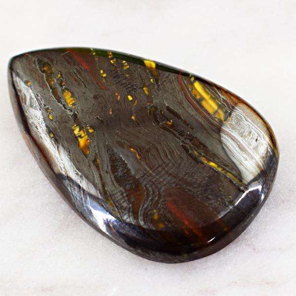 gemsmore:Amazing Genuine Pear Shape Iron Tiger Eye Untreated Loose Gemstone