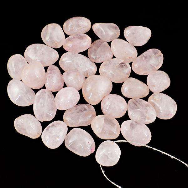 gemsmore:Amazing Genuine Pink Rose Quartz Drilled Beads Lot