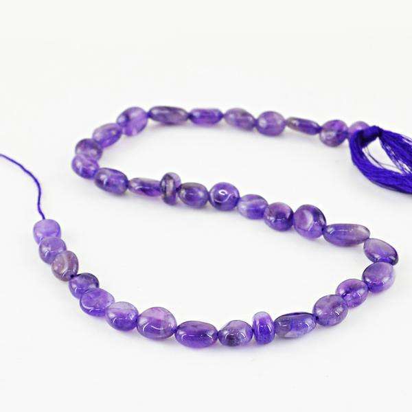 gemsmore:Amazing Genuine Purple Amethyst Drilled Beads Strand