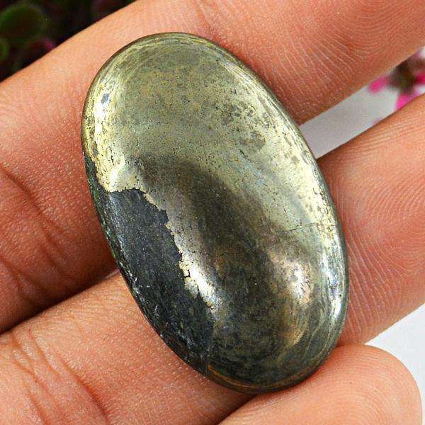 gemsmore:Amazing Genuine Pyrite Oval Shape Untreated Loose Gemstone