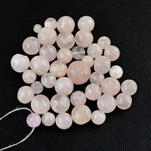 gemsmore:Amazing Genuine Round Shape Pink Rose Quartz Drilled Beads Lot