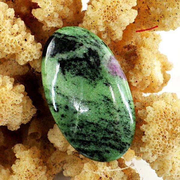 gemsmore:Amazing Genuine Ruby Zoisite Oval Shape Untreated Loose Gemstone