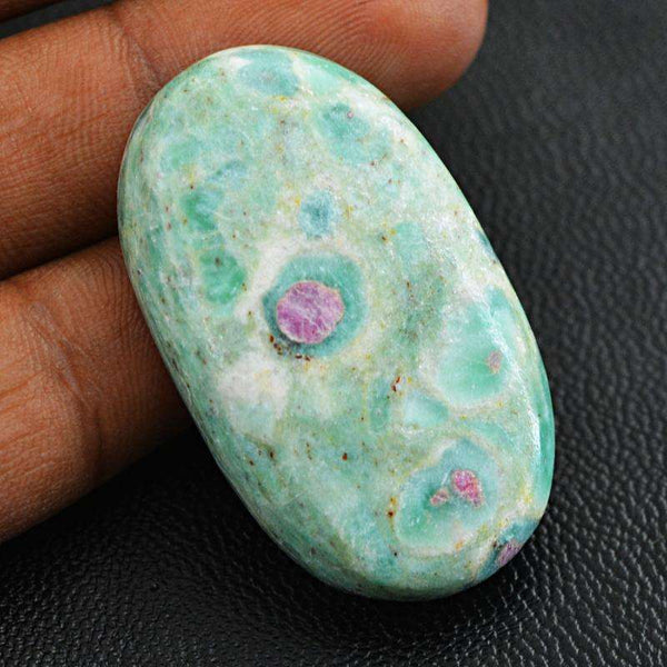 gemsmore:Amazing Genuine Ruby Zoisite Oval Shape Untreated Loose Gemstone