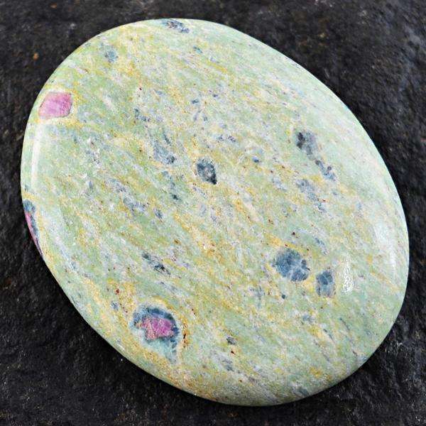 gemsmore:Amazing Genuine Ruby Zoisite Oval Shape Untreated Loose Gemstone