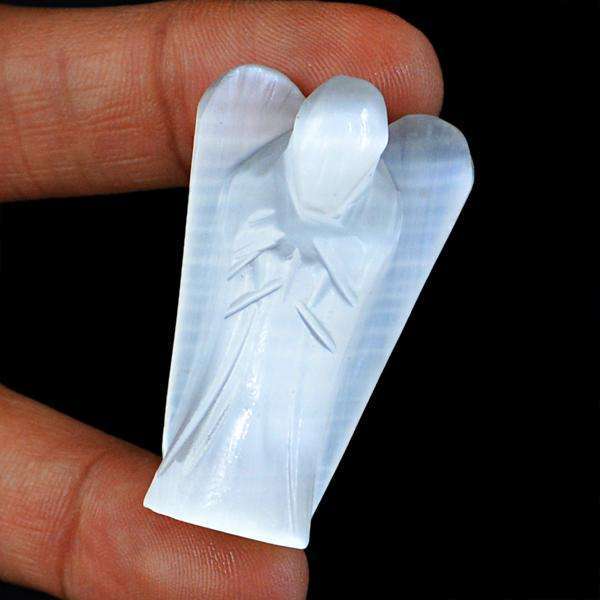 gemsmore:Amazing Genuine Selenite Carved Healing Angel Gemstone