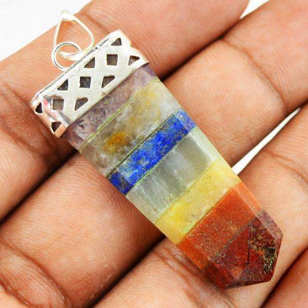 gemsmore:Amazing Genuine Seven Chakra Healing Wand Pendant