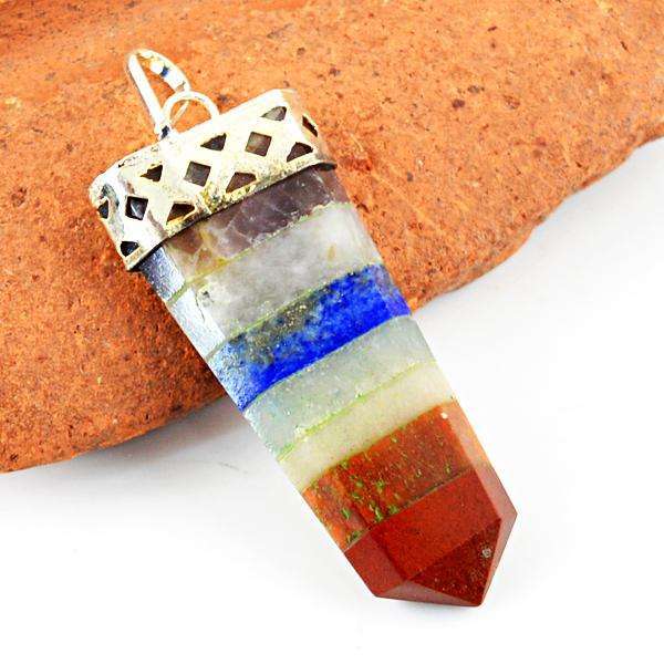 gemsmore:Amazing Genuine Seven Chakra Healing Wand Pendant