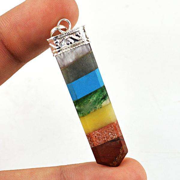 gemsmore:Amazing Genuine Seven Chakra Healing Wand Pendant