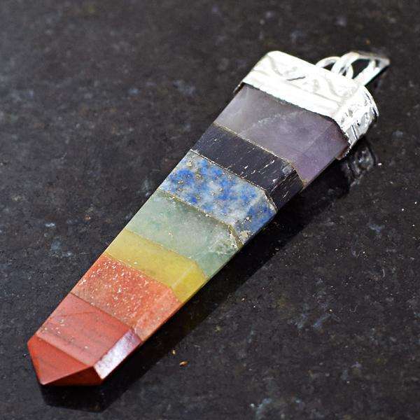 gemsmore:Amazing Genuine Seven Chakra Healing Wand Pendant