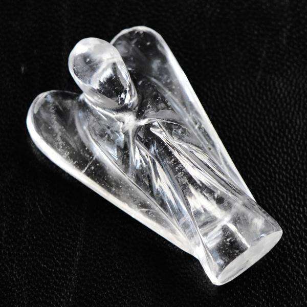 gemsmore:Amazing Genuine White Quartz Carved Healing Angel Gemstone