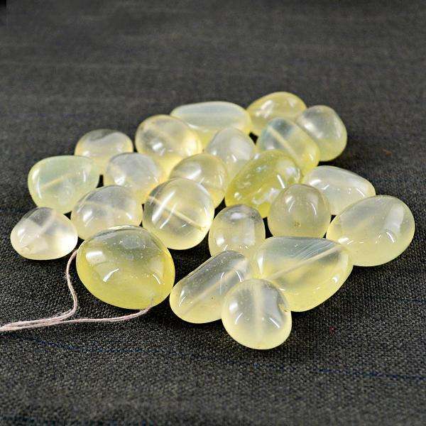 gemsmore:Amazing Genuine Yellow Chalcedony Drilled Beads Lot