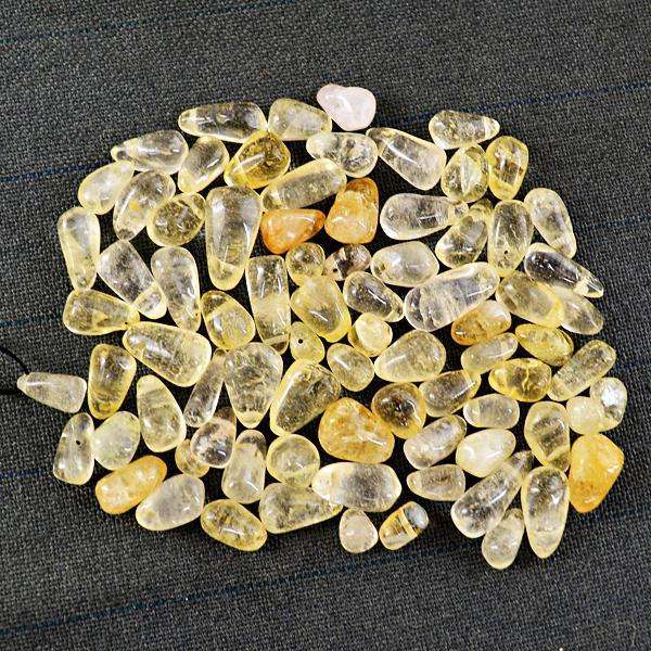 gemsmore:Amazing Genuine Yellow Citrine Drilled Beads Lot