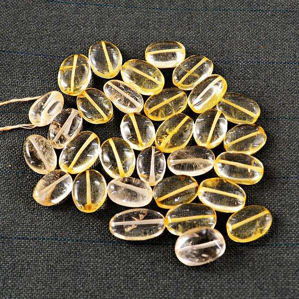 gemsmore:Amazing Genuine Yellow Citrine Oval Shape Drilled Beads Lot
