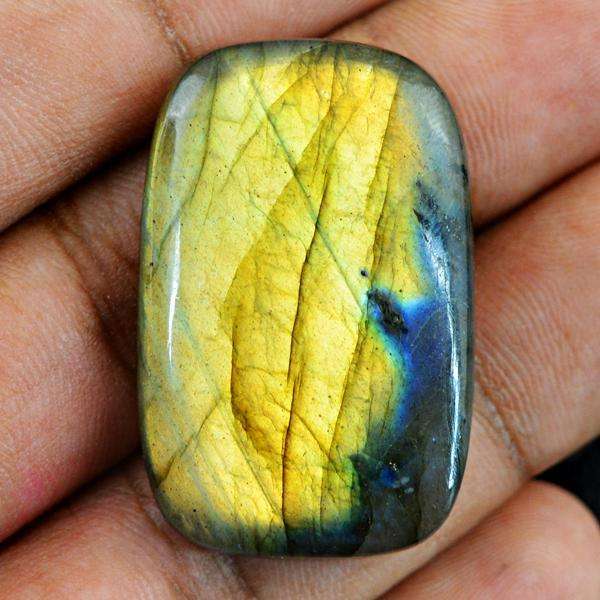 gemsmore:Amazing Golden & Blue Flash Labradorite Gemstone  Natural Untreated