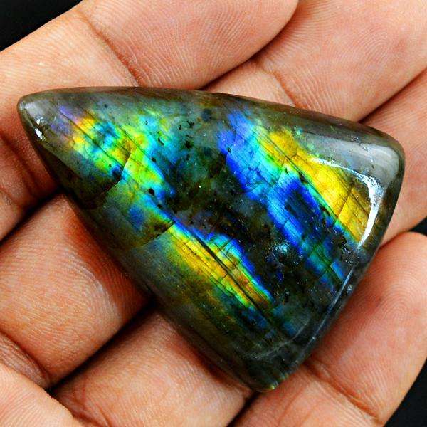 gemsmore:Amazing Golden & Blue Flash Labradorite Untreated Loose Gemstone