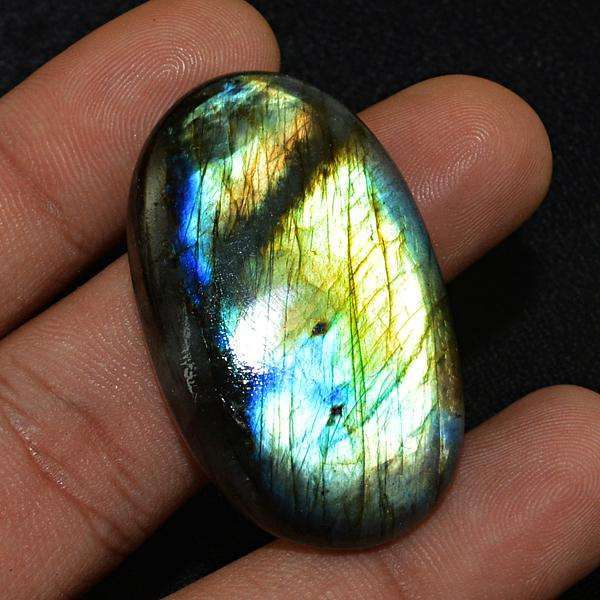 gemsmore:Amazing Golden & Blue Flash Oval Shape Labradorite Loose Gemstone