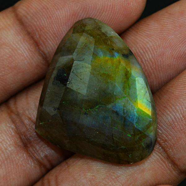 gemsmore:Amazing Golden Flash Labradorite Faceted Loose Gemstone