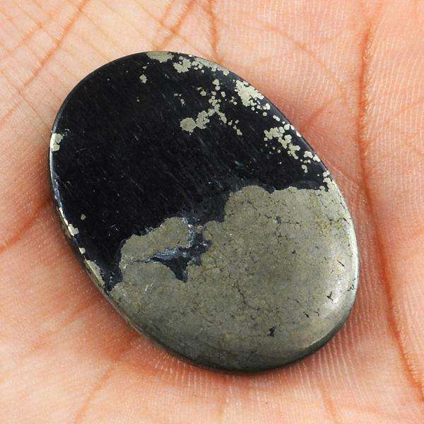 gemsmore:Amazing Golden Pyrite Oval Shape Untreated Loose Gemstone