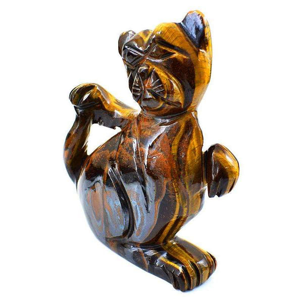 gemsmore:Amazing Golden Tiger Eye Carved Hello Kitty Cat