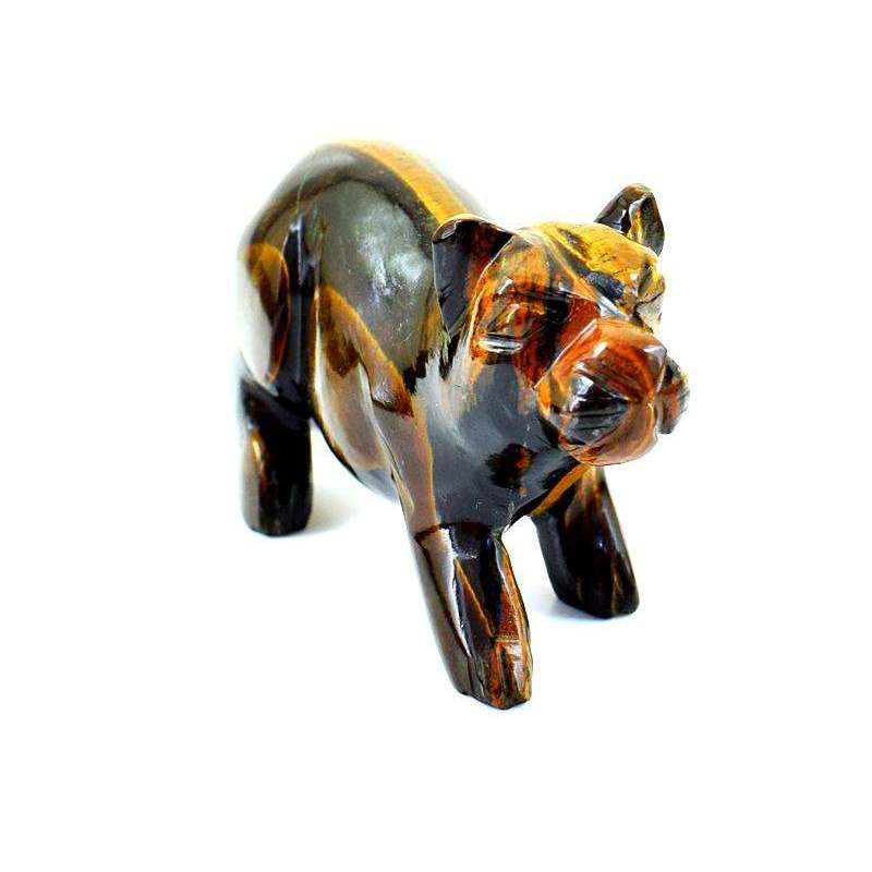 gemsmore:Amazing Golden Tiger Eye Hand Carved Bear