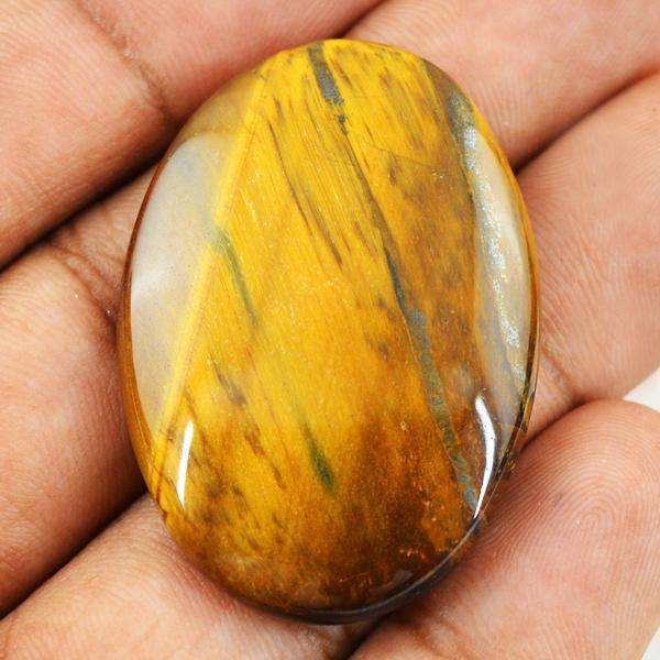 gemsmore:Amazing Golden Tiger Eye  Oval Shape Loose Gemstone