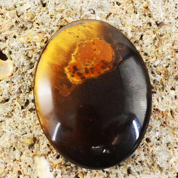 gemsmore:Amazing Golden Tiger Eye  Oval Shape Loose Gemstone