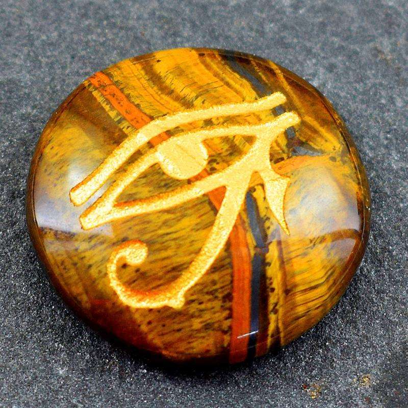 gemsmore:Amazing Golden Tiger Eye Round Shape Untreated Loose Gemstone