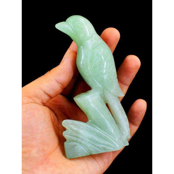 gemsmore:Amazing Gorgeous Green Aventurine Carved Gemstone Bird