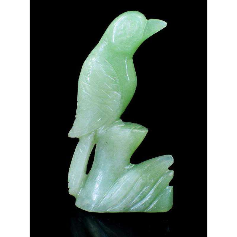 gemsmore:Amazing Gorgeous Green Aventurine Carved Gemstone Bird
