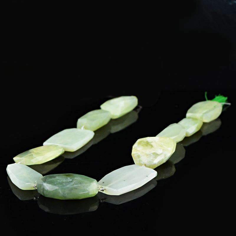 gemsmore:Amazing Green Aquamarine Beads Strand Natural Faceted Drilled