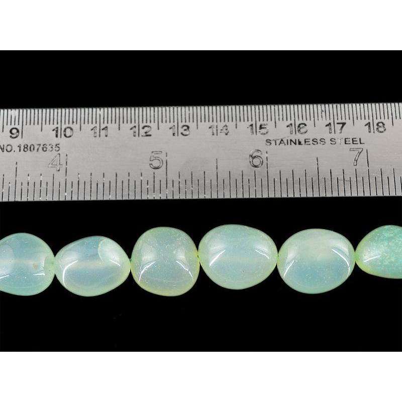 gemsmore:Amazing Green Chalcedony Drilled Beads Strand Natural Untreated