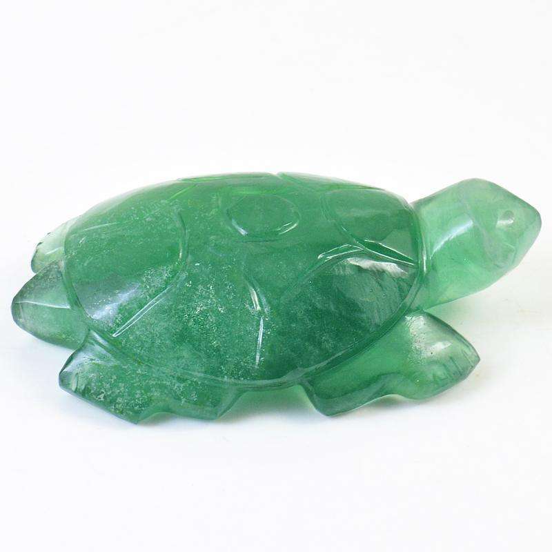 gemsmore:Amazing Green Fluorite Hand Carved Turtle