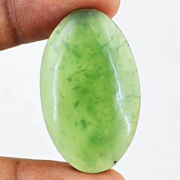 gemsmore:Amazing Green Jade Oval Shape Untreated Loose Gemstone