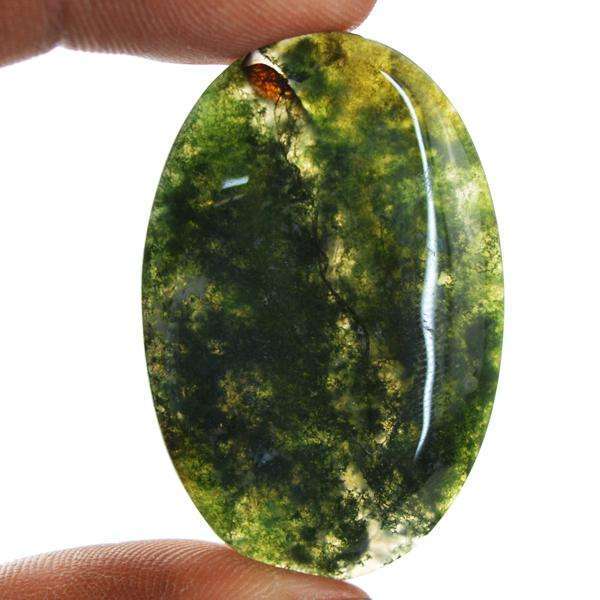 gemsmore:Amazing Green Jasper Oval Shape Untreated Loose Gemstone