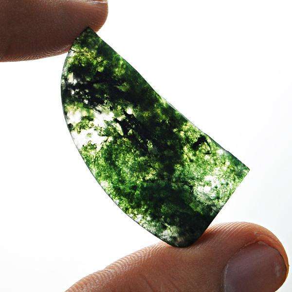 gemsmore:Amazing Green Moss Agate Druzy Untreated Loose Gemstone