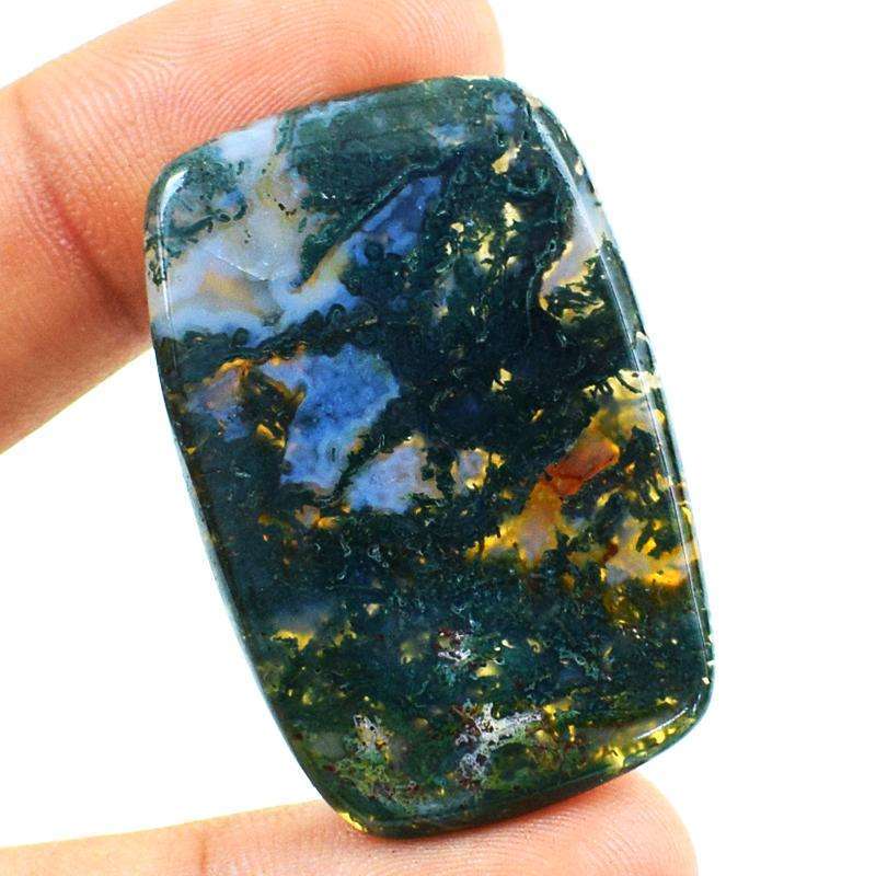 gemsmore:Amazing Green Moss Agate Untreated Lose Gemstone